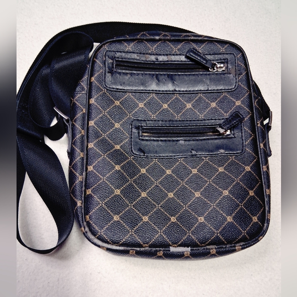 Elegant Black and Brown Men's Messenger Bag